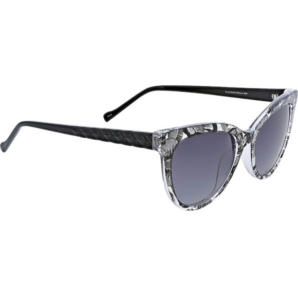Vera Bradley Tanya Sunglasses in Bedford‎ Blooms Oval Cat Eye Shape Black Clear